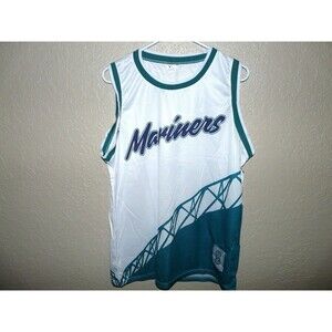 Unique Seattle Mariners 1990s Throwback White & Teal Crawford Basketball Jersey